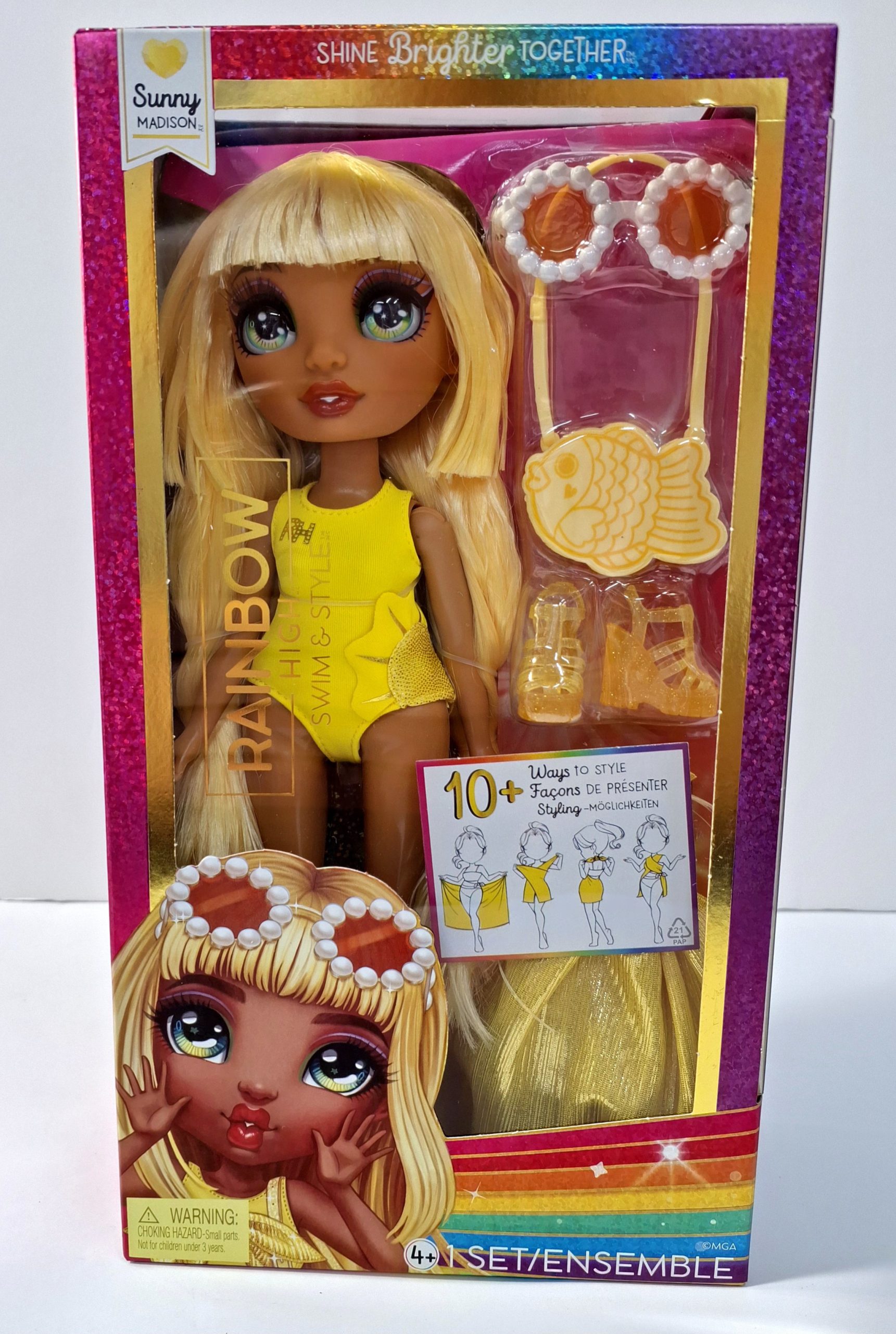בובת אופנה ריינבו היי ביגדי חוף – צהוב