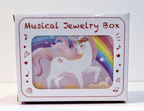 תיבת תכשיטים מעץ – ציור חד קרן