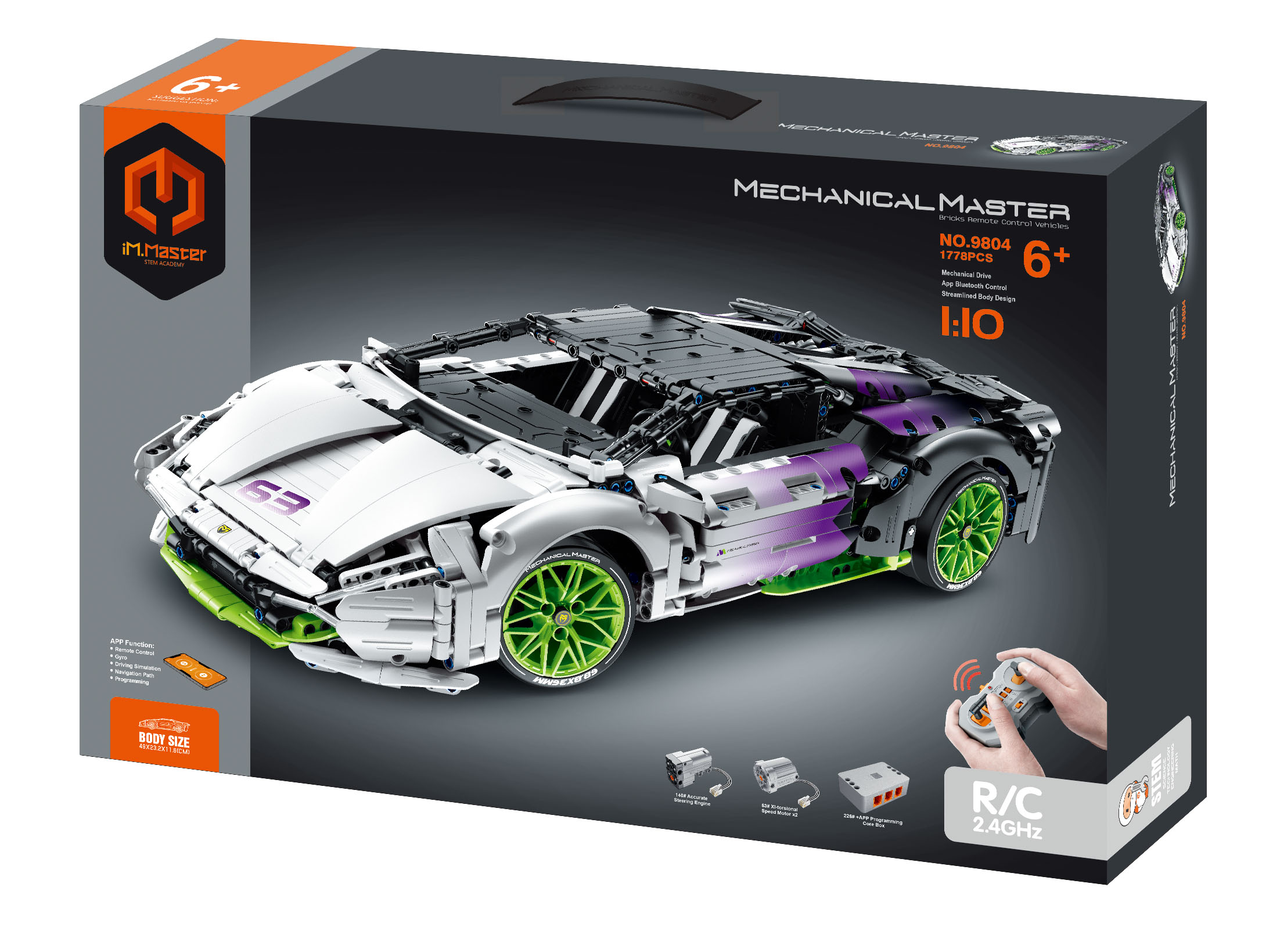 מכונית סופר קאר כולל שלט להרכבה 1778 חלקים מבית IM.MASTER