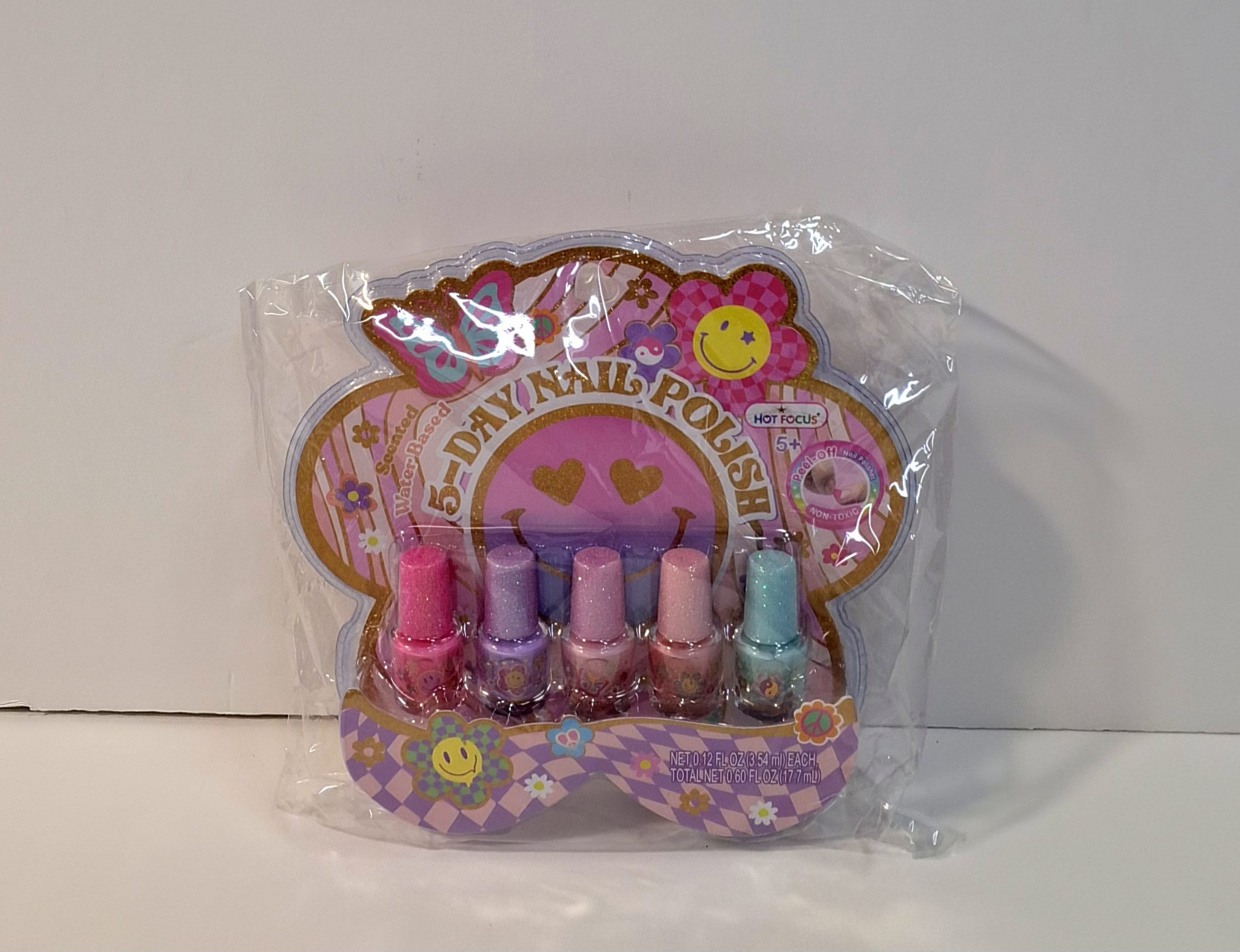 ערכה לעיצוב ציפורניים סמיילי + פרפרים 5 לקים נצנצים